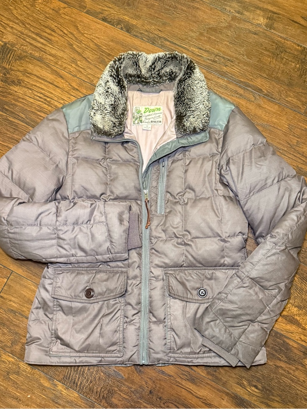 Vintage Eddie Bauer Yukon Down Jacket Faux Fur Trim Y2K Aesthetic Gorpcore Med - Picture 5 of 16